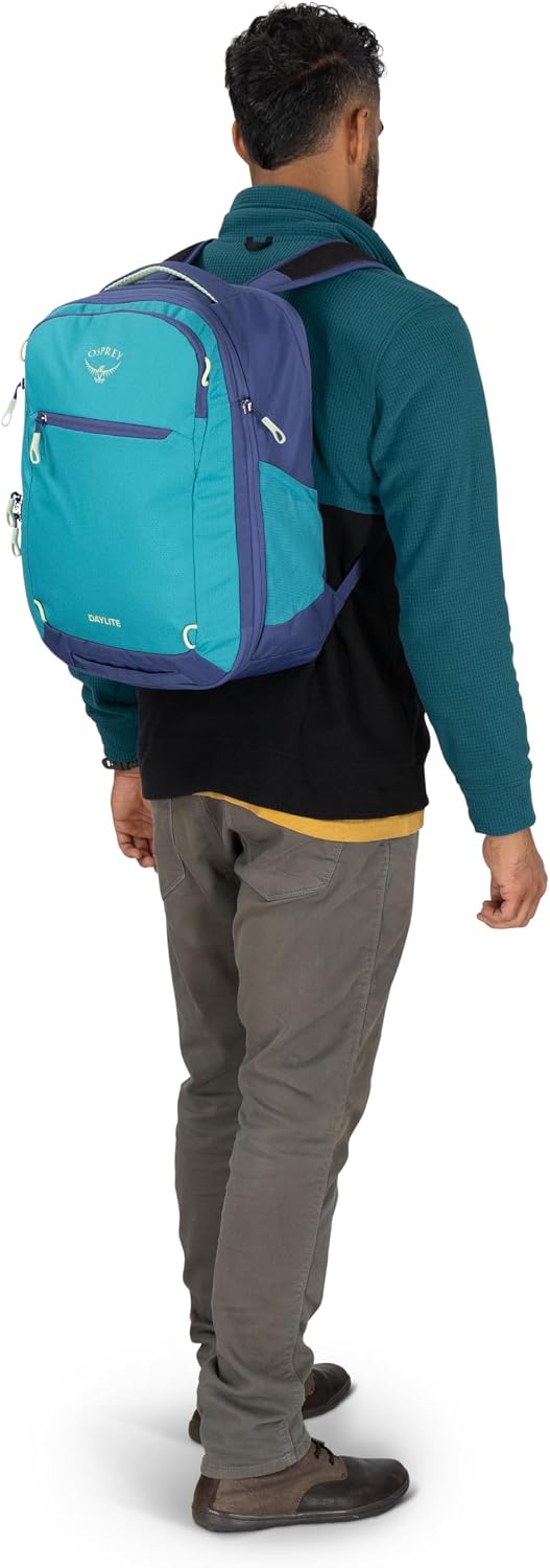 Mochila Osprey Daylite Expandable 26+6 de Viaje, Azul Spikemoss\/Al...