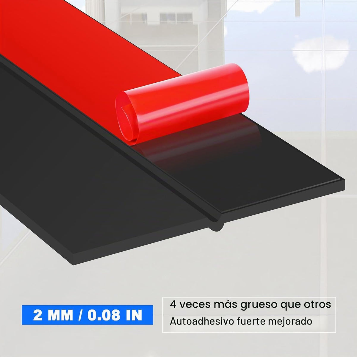 ToLanbbt Burlete de silicona para puerta de 2 pulgadas x 10 pies, c...