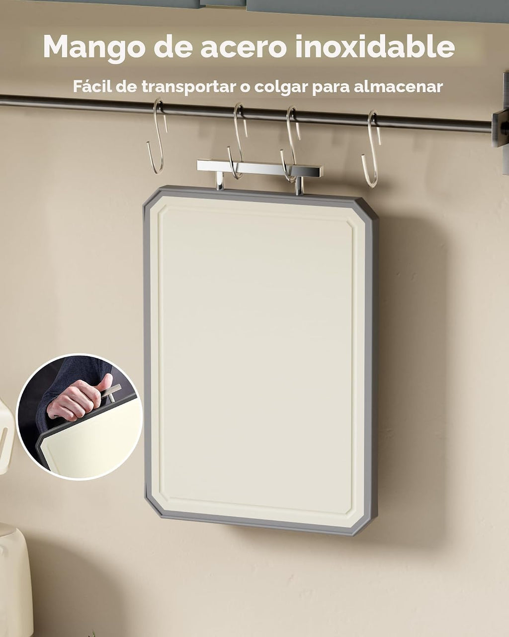 Tabla de cortar extragrande, juego de tablas de cortar de acero ino...