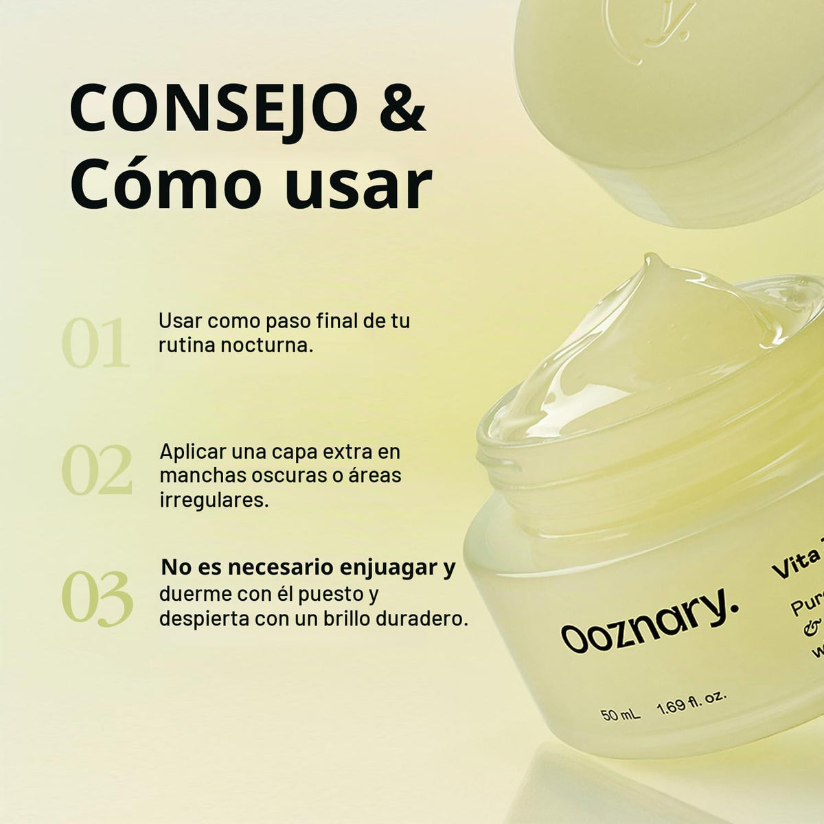 OOZNARY Vita 3 Pudding Cream para una piel radiante que brilla y me...