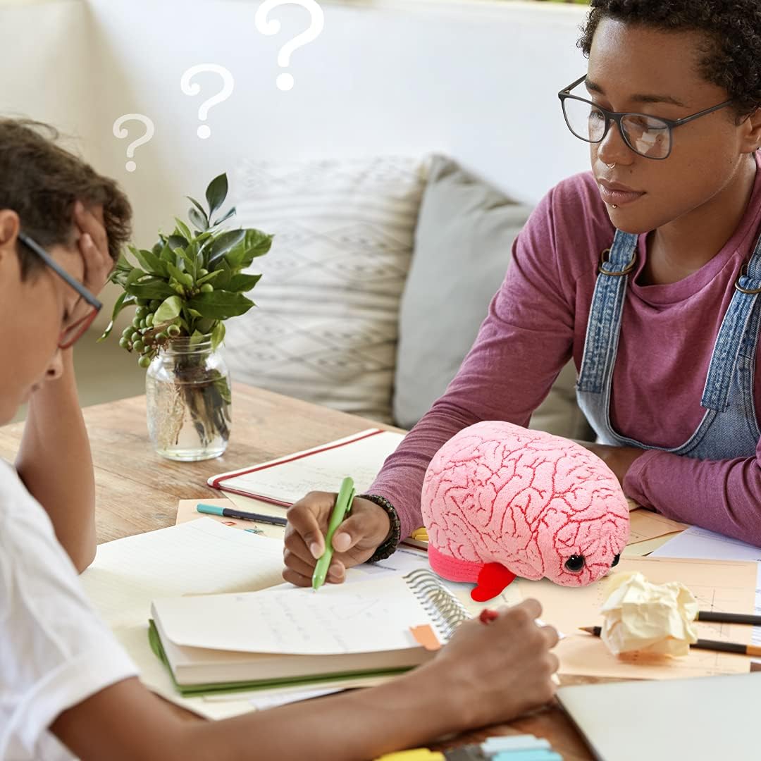 GIANT MICROBES Brain Plush, cerebro anatómico con detalles bordados...