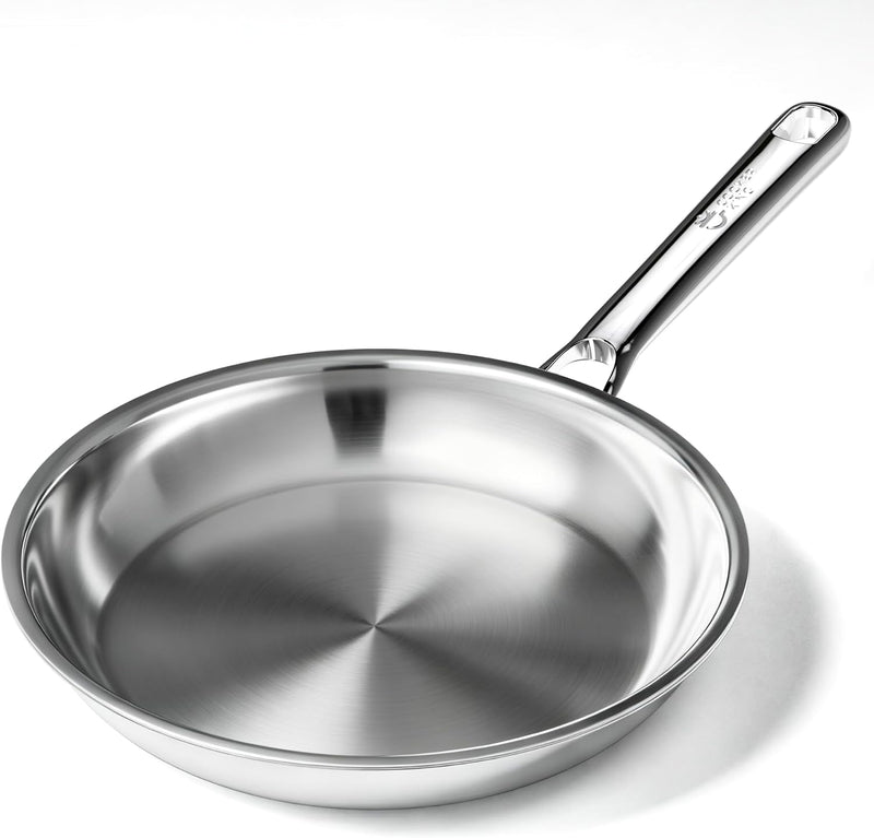 COOKER KING Sartén de acero inoxidable de 12 pulgadas, sartén grand...