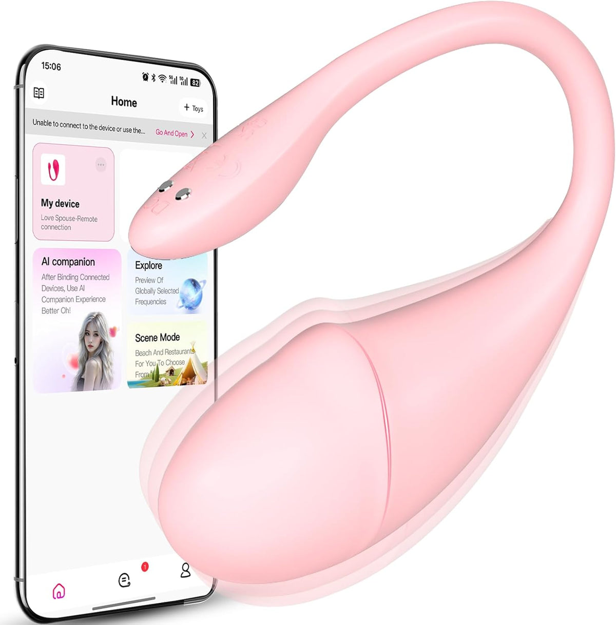 Vibrador portátil para mujer, con control remoto por aplicación, ju...