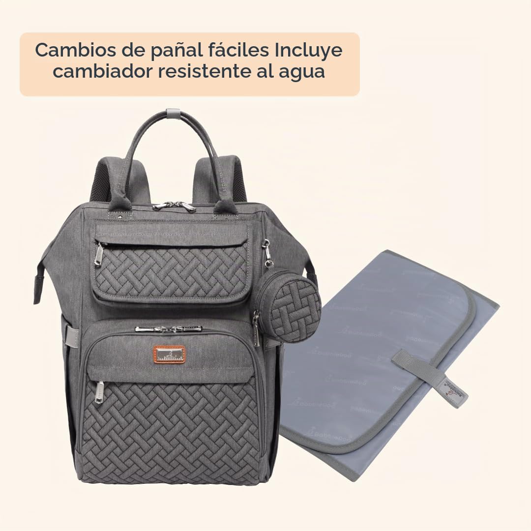 BabbleRoo - Mochila para pañales, mochilas grandes multifuncionales...