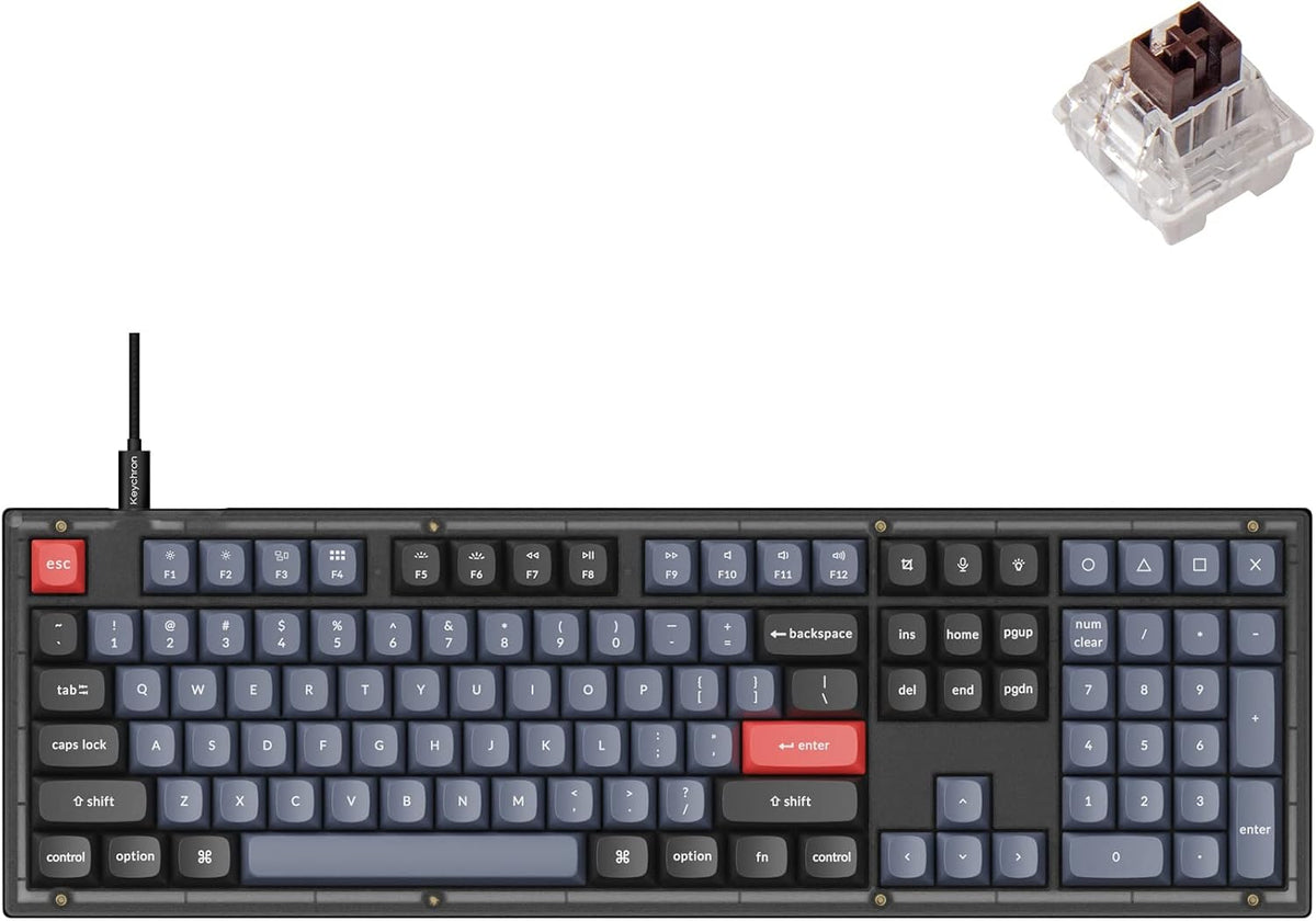 Keychron V6 Teclado Mecánico Personalizado con Cable, Macro Program...