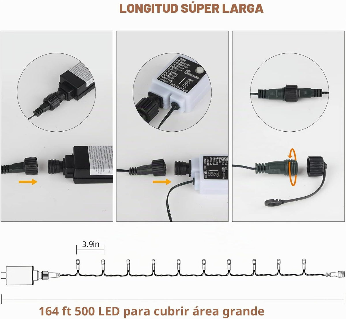 Chuya Luces de Navidad para interiores y exteriores, luces de árbol...