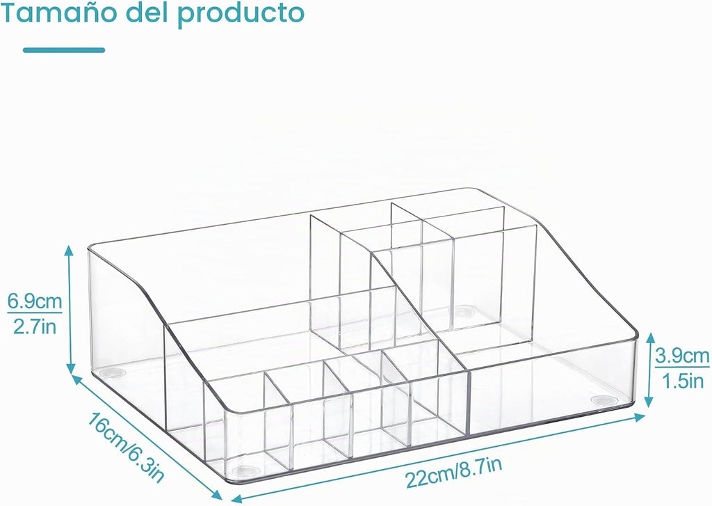 Vtopmart Organizador de maquillaje transparente de 1 nivel, almacen...