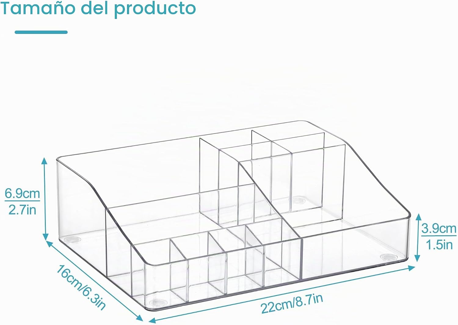 Vtopmart Organizador de maquillaje transparente de 1 nivel, almacen...