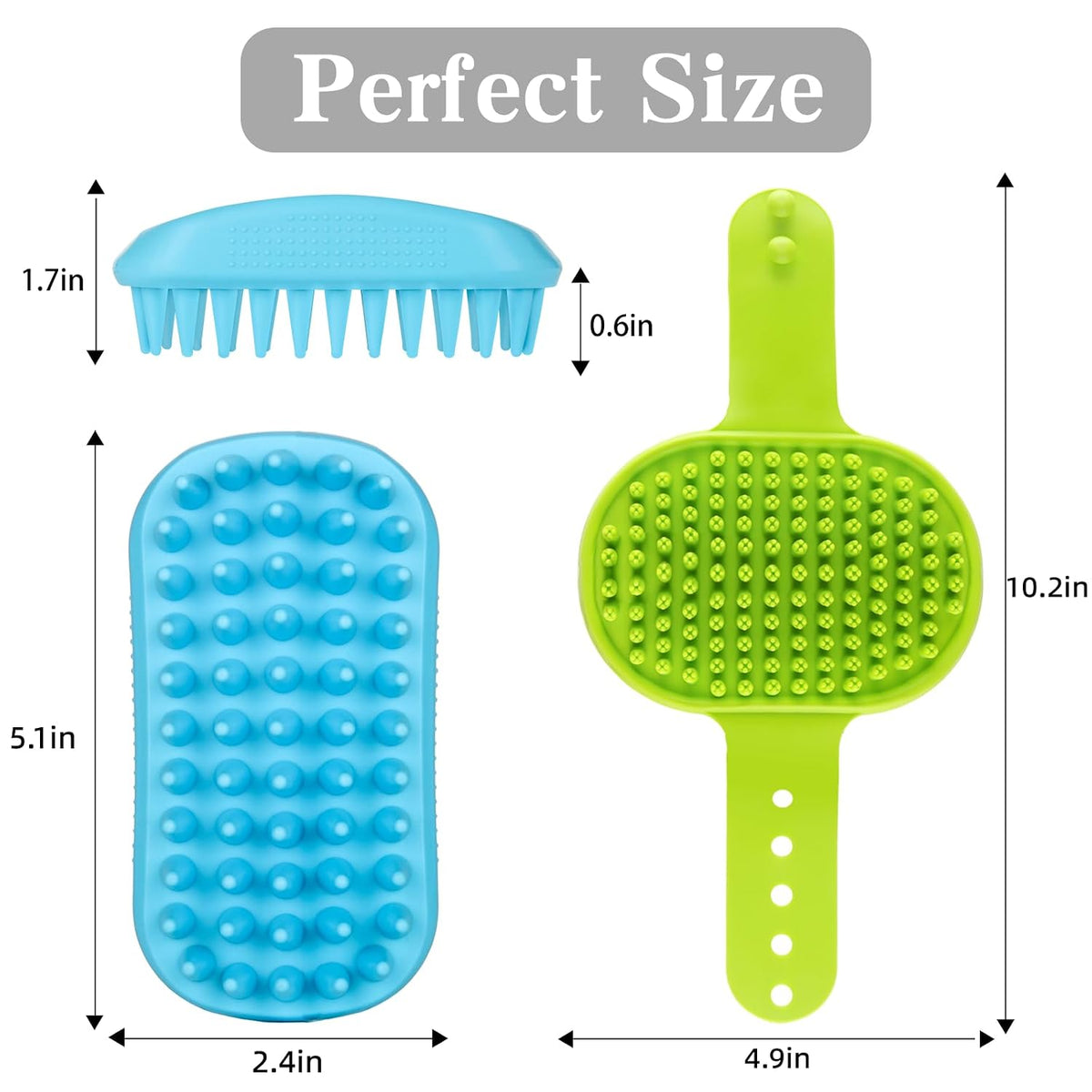 Juego de 2 cepillos de baño para perros | Mango ajustable, cepillo...