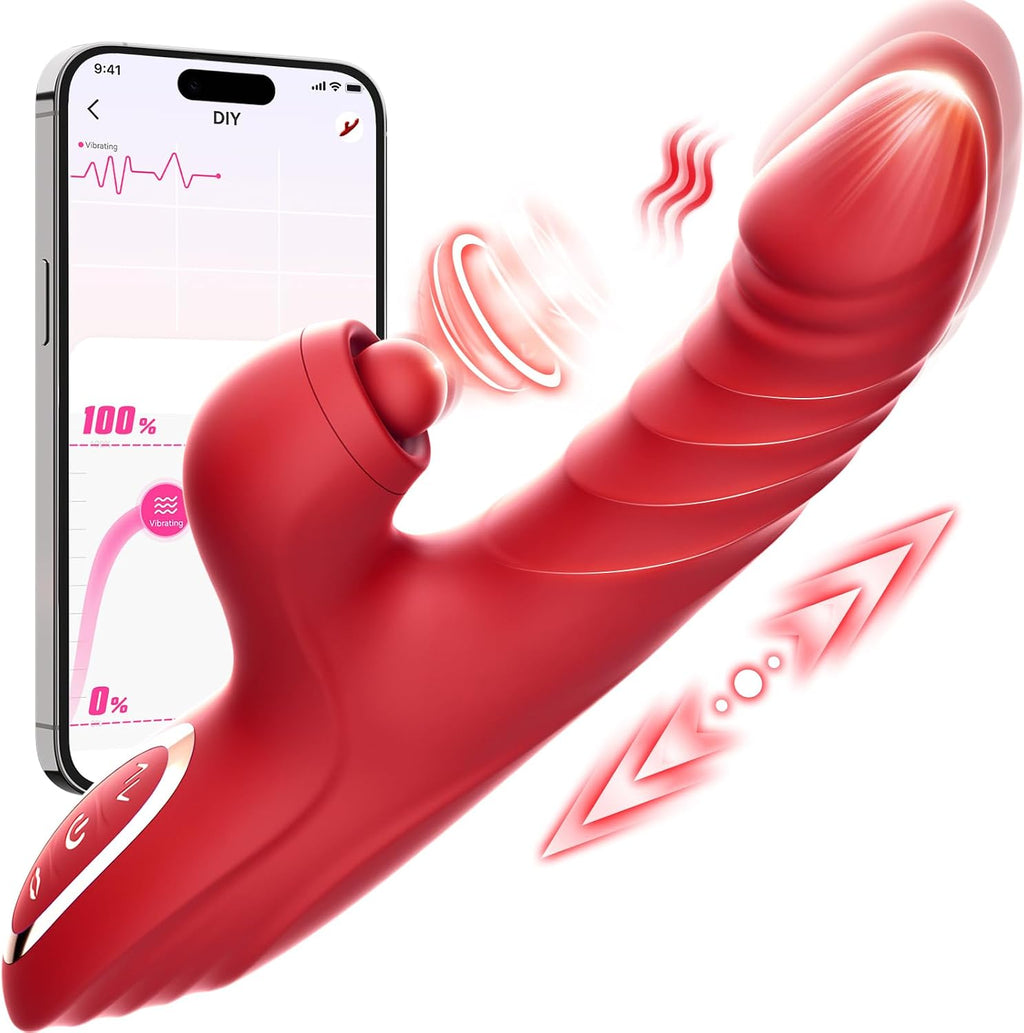 Vibrador con empuje y consolador para mujeres Toendi, juguete de ro...
