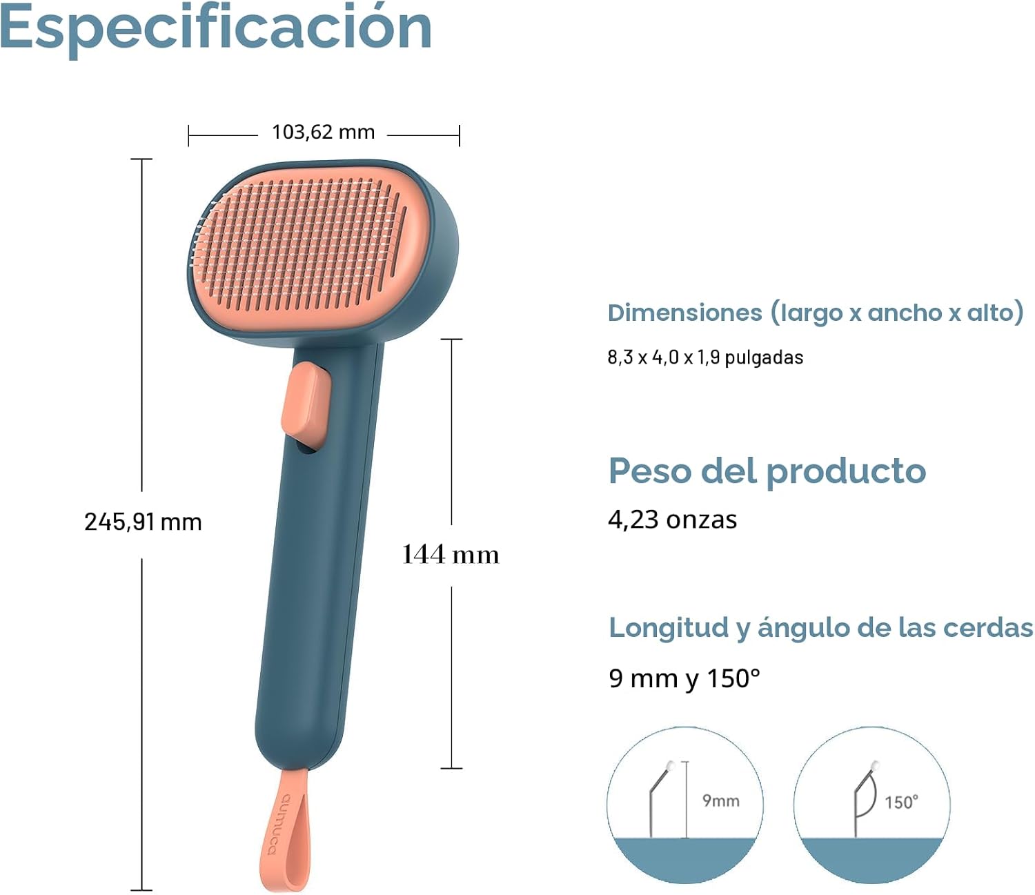 Aumuca - Cepillo para perros, elimina el pelo suelto, cepillo con a...