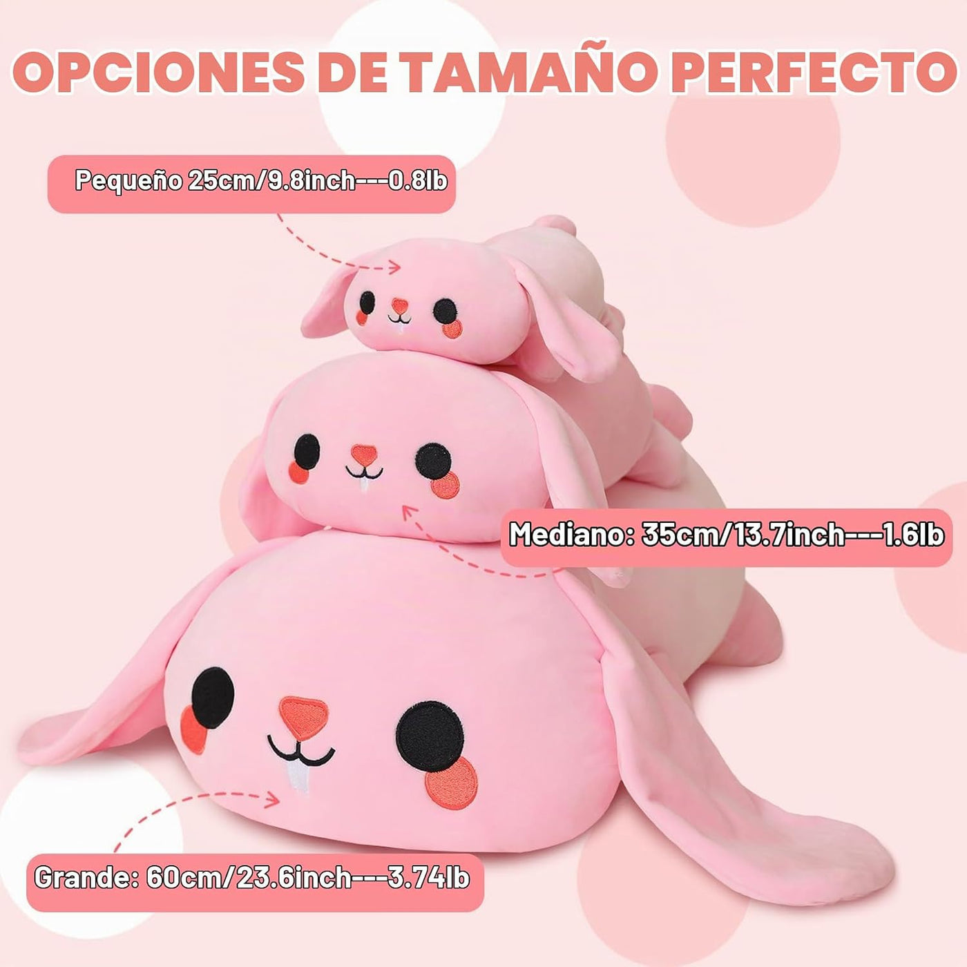 TOYSYM Animales de Peluche con Peso, Conejo de Peluche de 3.74 libr...