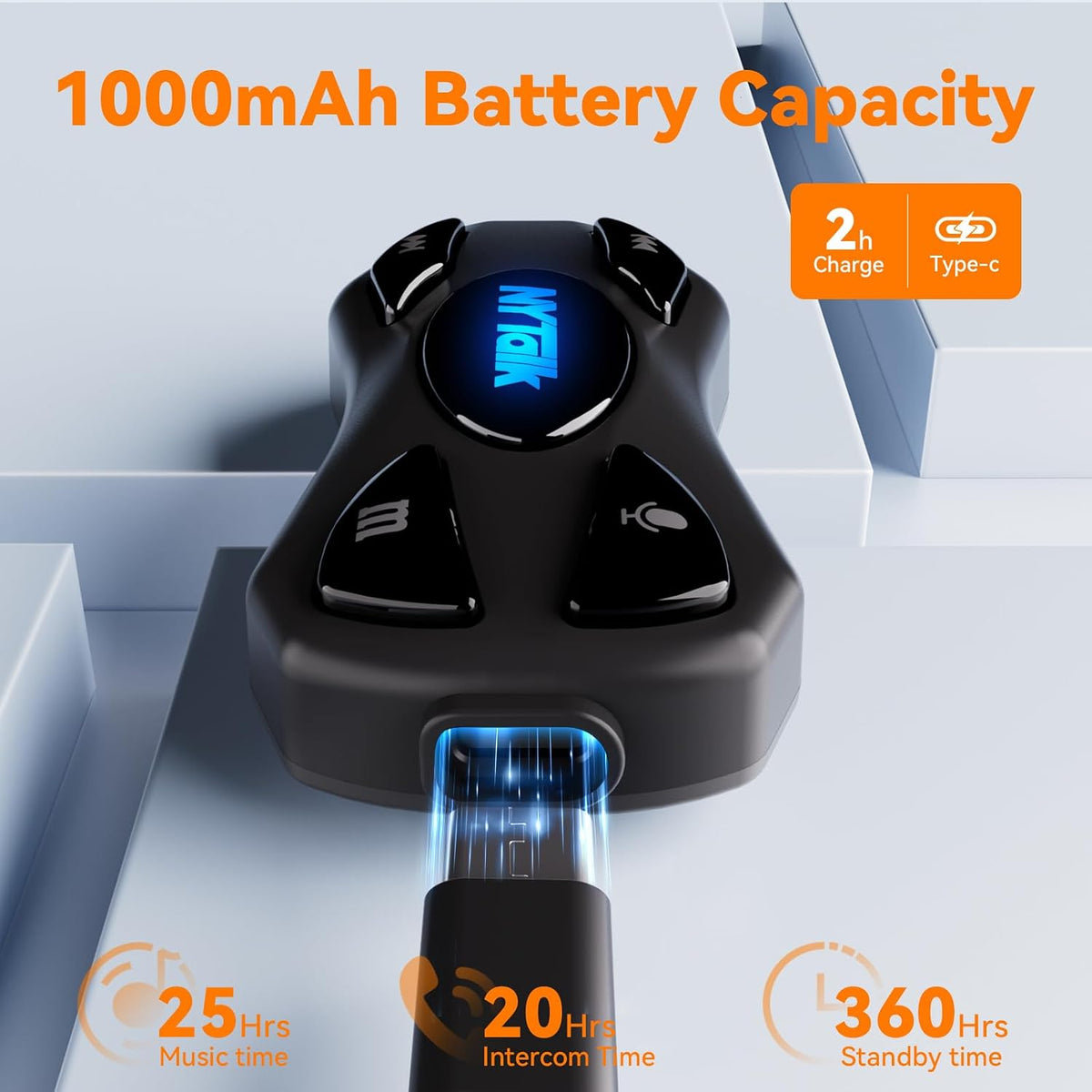 NYTALK N2 - Casco de motocicleta de 2 vías con Bluetooth, para comp...