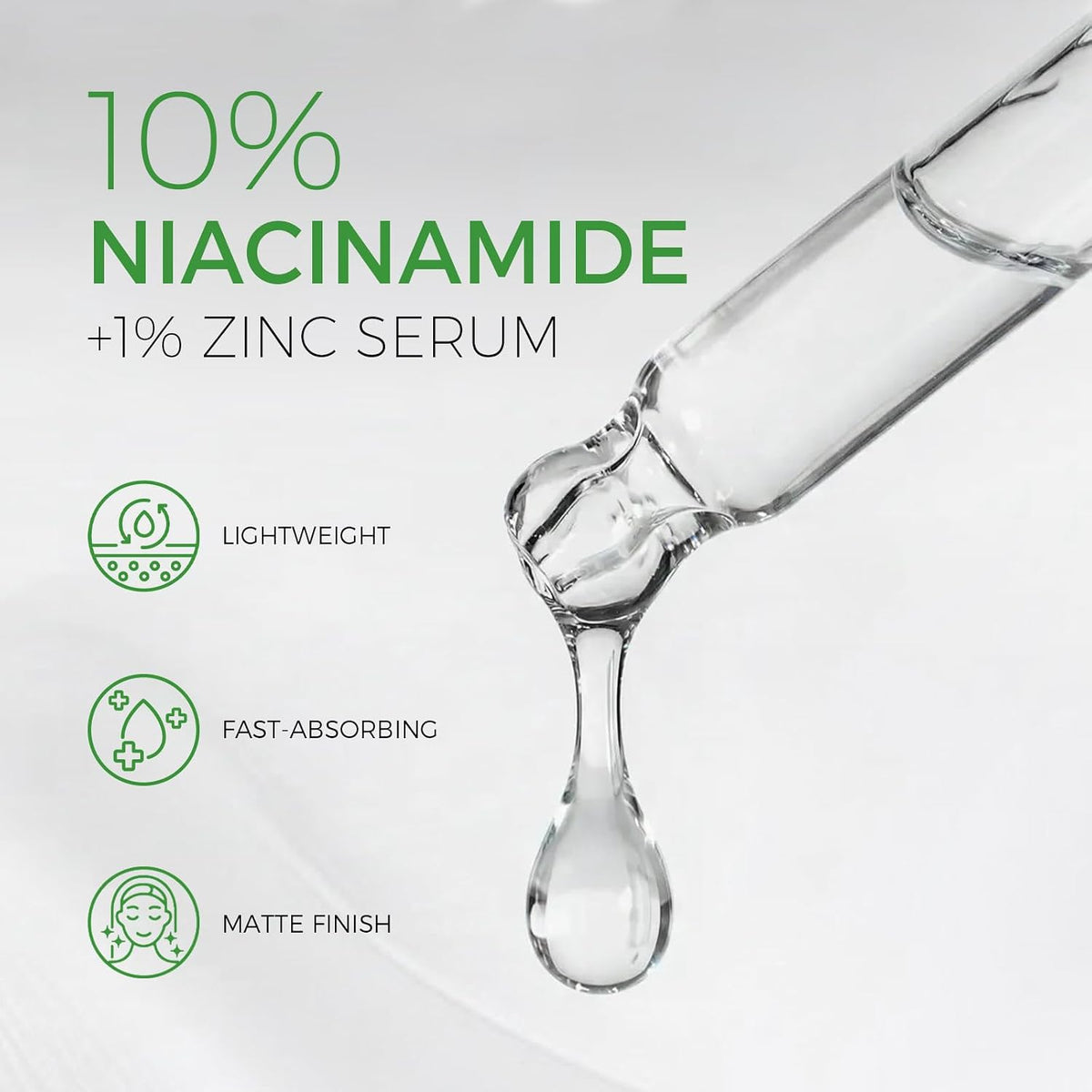 OUKEYA Suero de niacinamida al 10%, zinc PCA y ácido hialurónico -...