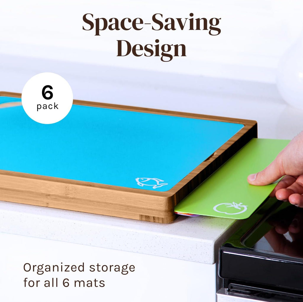 Juego de tablas de cortar de madera de bambú Cooler Kitchen con 6 t...