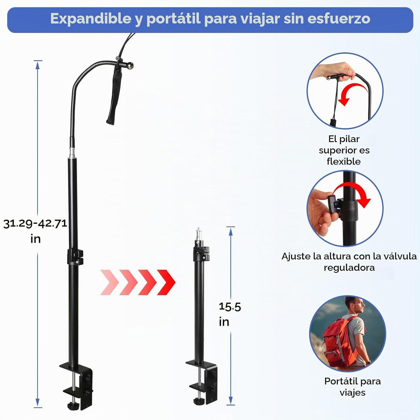 IKSTAR Soporte de manguera CPAP para cama \u2013 Base antideslizant...