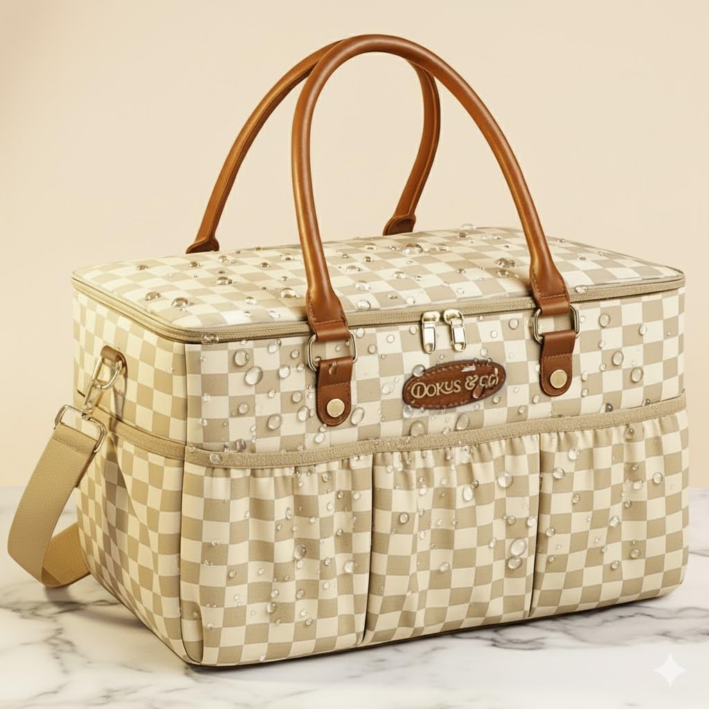 DOKUS &amp; CO Luxe - Bolso para pañales extragrande plegable para...