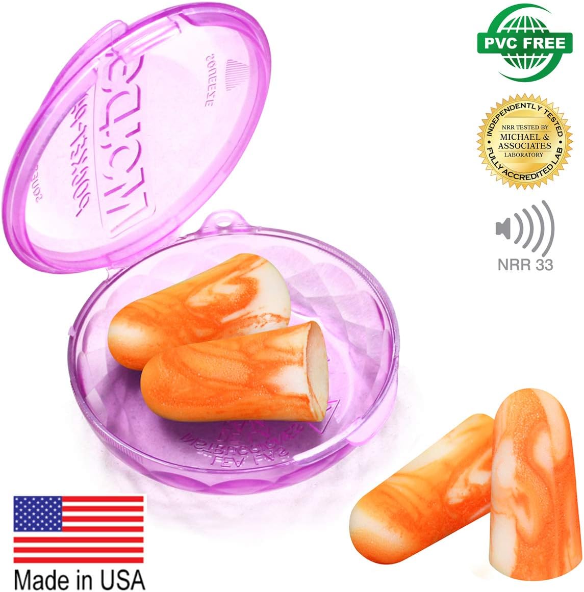 MOLDEX Tapones para los oídos de espuma suave, 100 pares de tapones...
