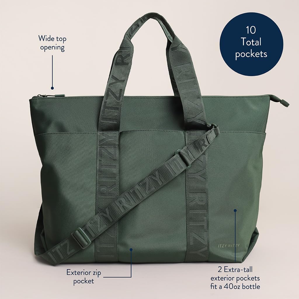 Itzy Ritzy Belong - Bolsa de pañales, bolsa ligera con 10 bolsillos...