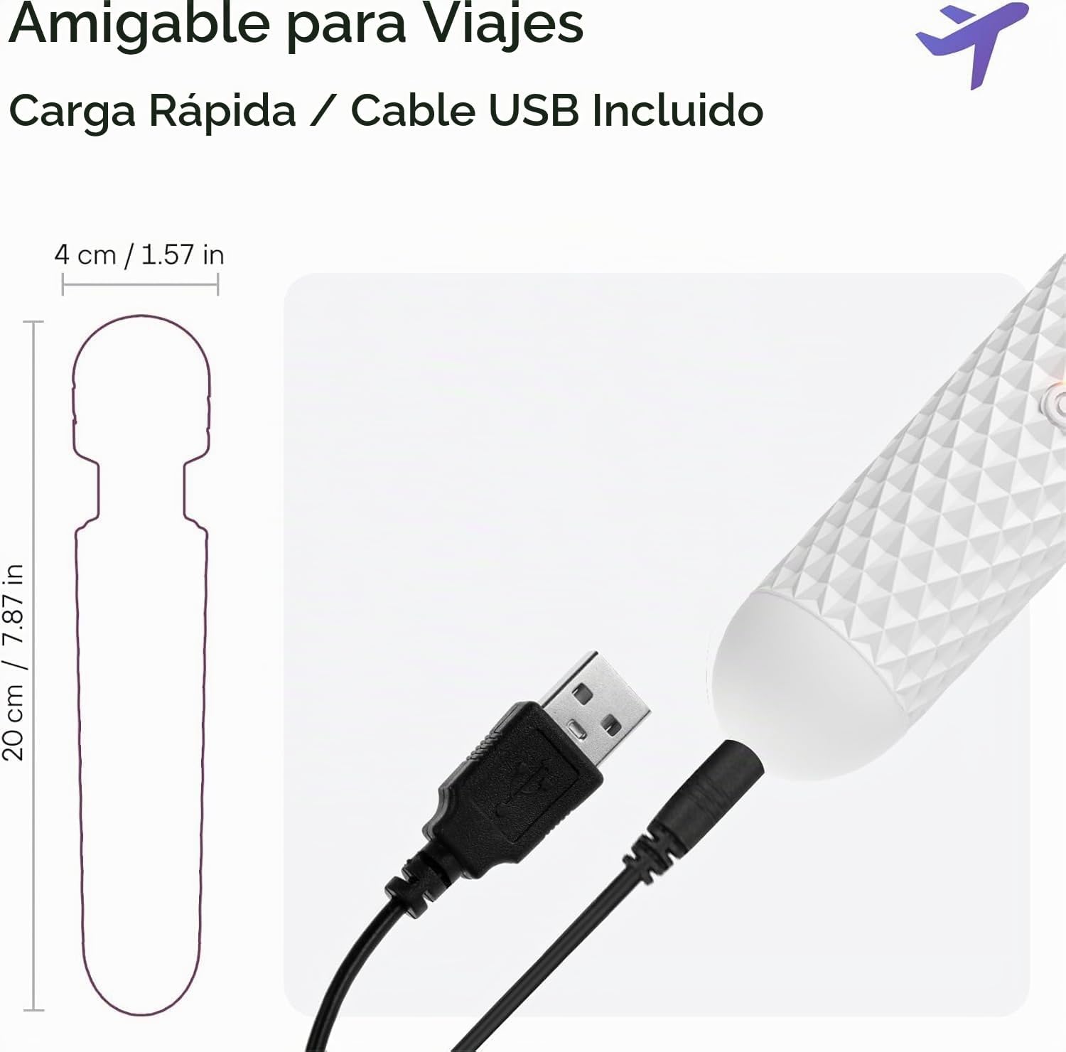 bed geek Masajeador personal inalámbrico de mano, impermeable, reca...