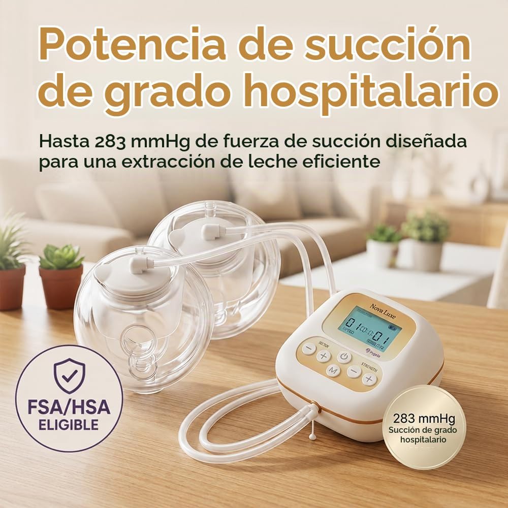 Hygeia Nova Luxe - Extractor de leche eléctrico con copas de colecc...