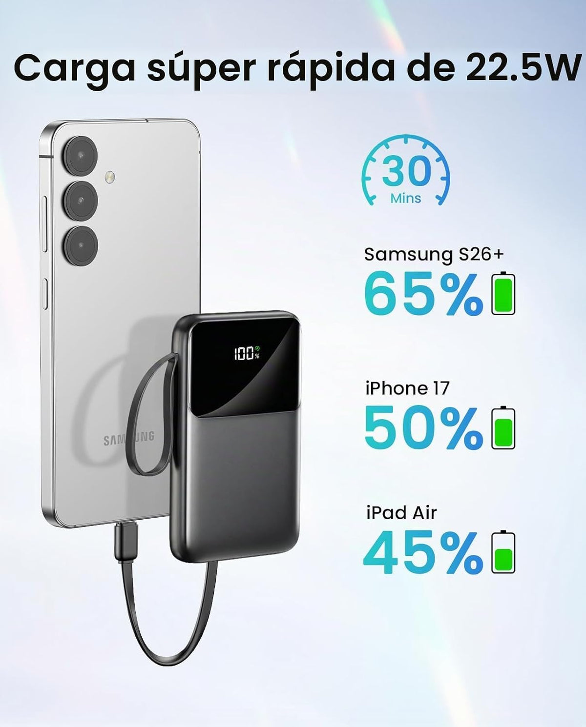 HELLEE Banco portátil del poder del cargador 15000mAh, 45% más pequ...