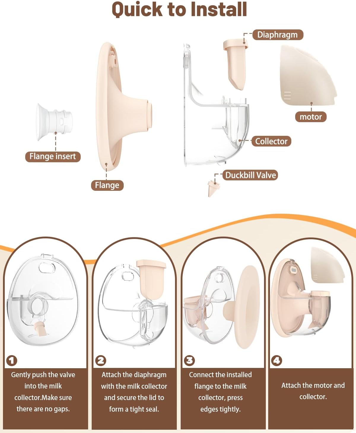 2 paquetes de kits de piezas de extractor de leche con brida no cal...