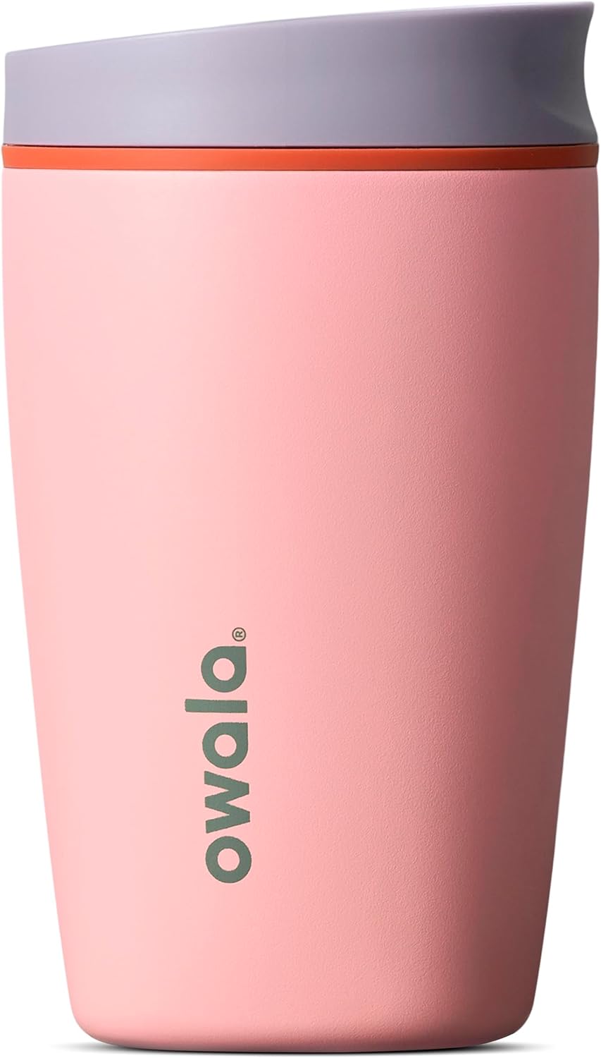 Owala SmoothSip Slider - Vaso de café de acero inoxidable con aisla...