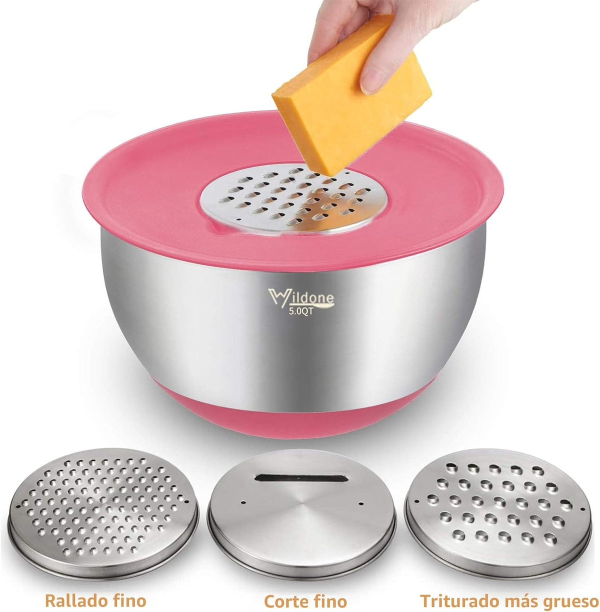 Wildone Juego de Tazones Mezcladores con Tapas Herméticas, 5PCS Taz...