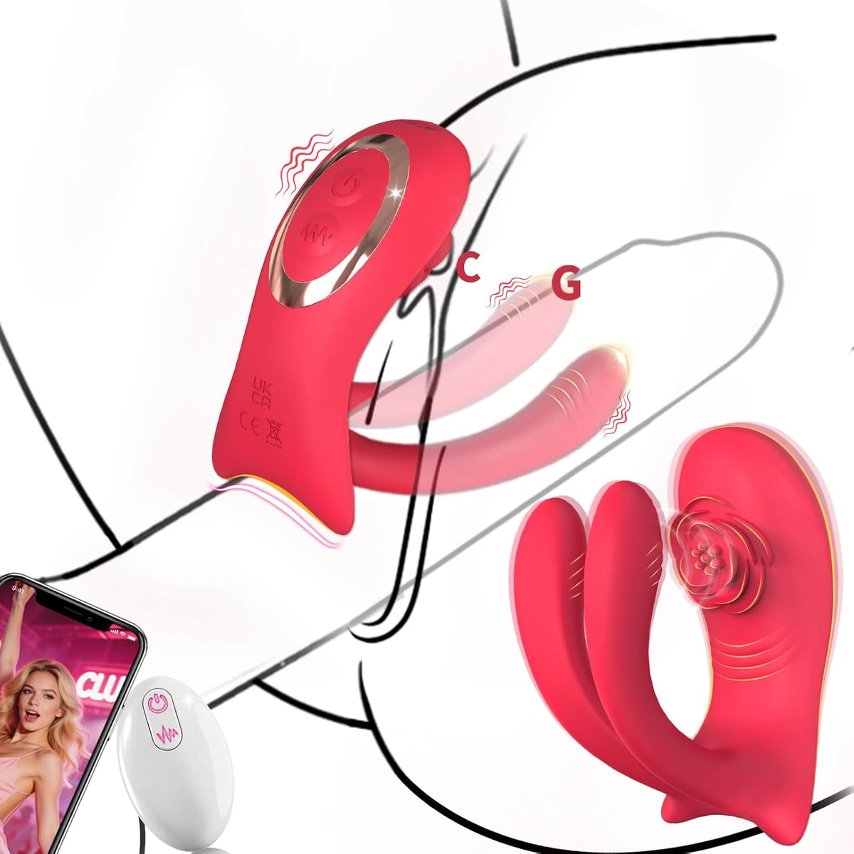 Rose Sex Toy Wearable Panty Vibrador, Correa Vibradora en Consolado...