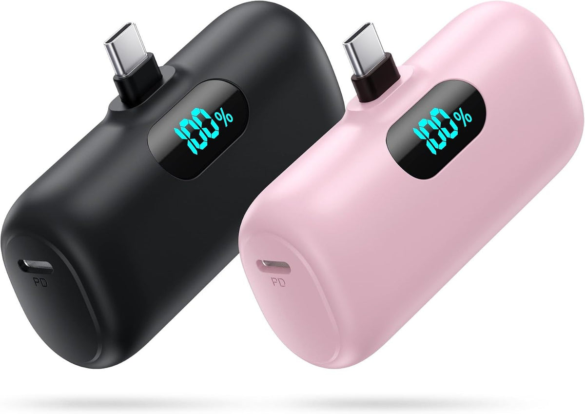 Kioson Mini cargador portátil 5500mAh Power Bank, 15W PD USB C telé...