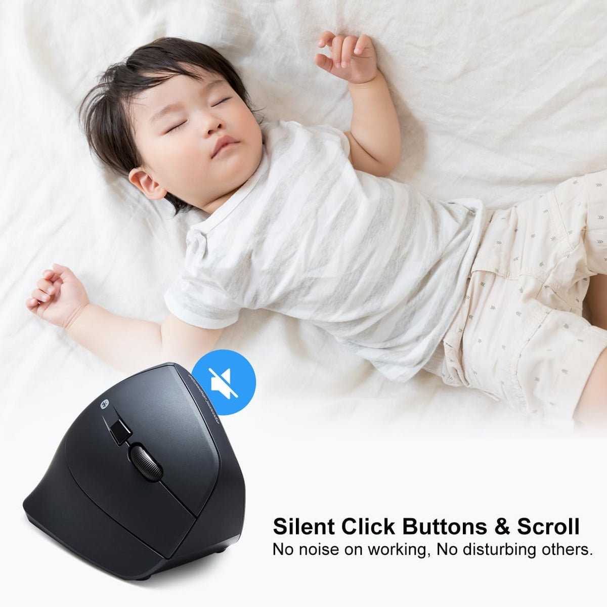 SANWA ERG11N - Ratón Ergo Bluetooth con clic silencioso + juego de...