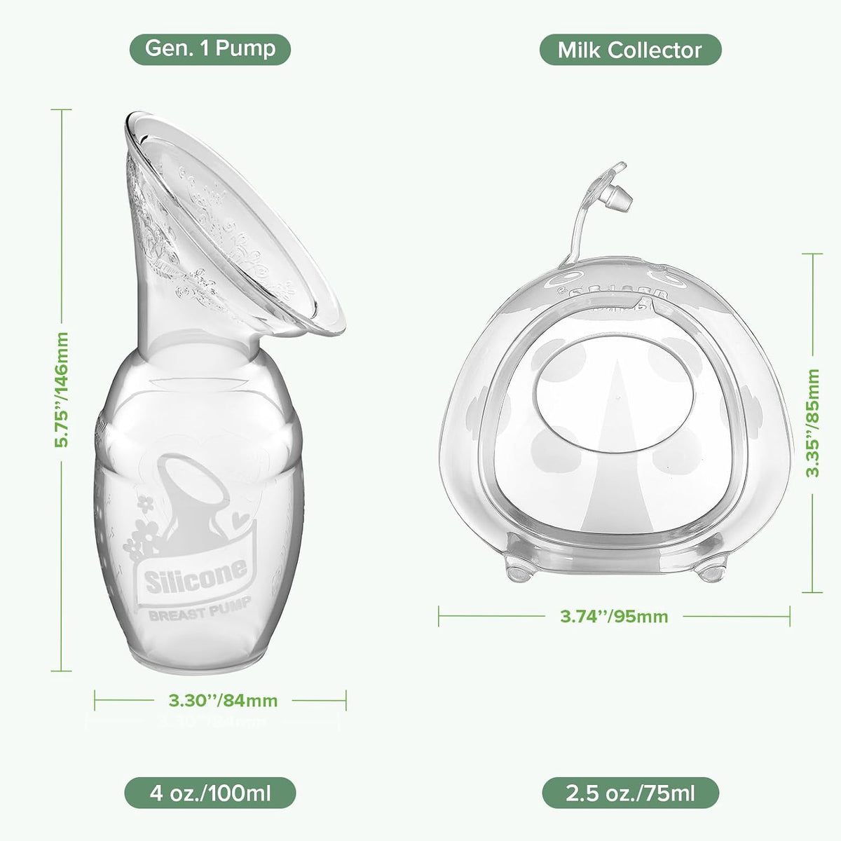 haakaa Extractor de leche manual de 4 oz\/3.4 fl oz y colector de l...