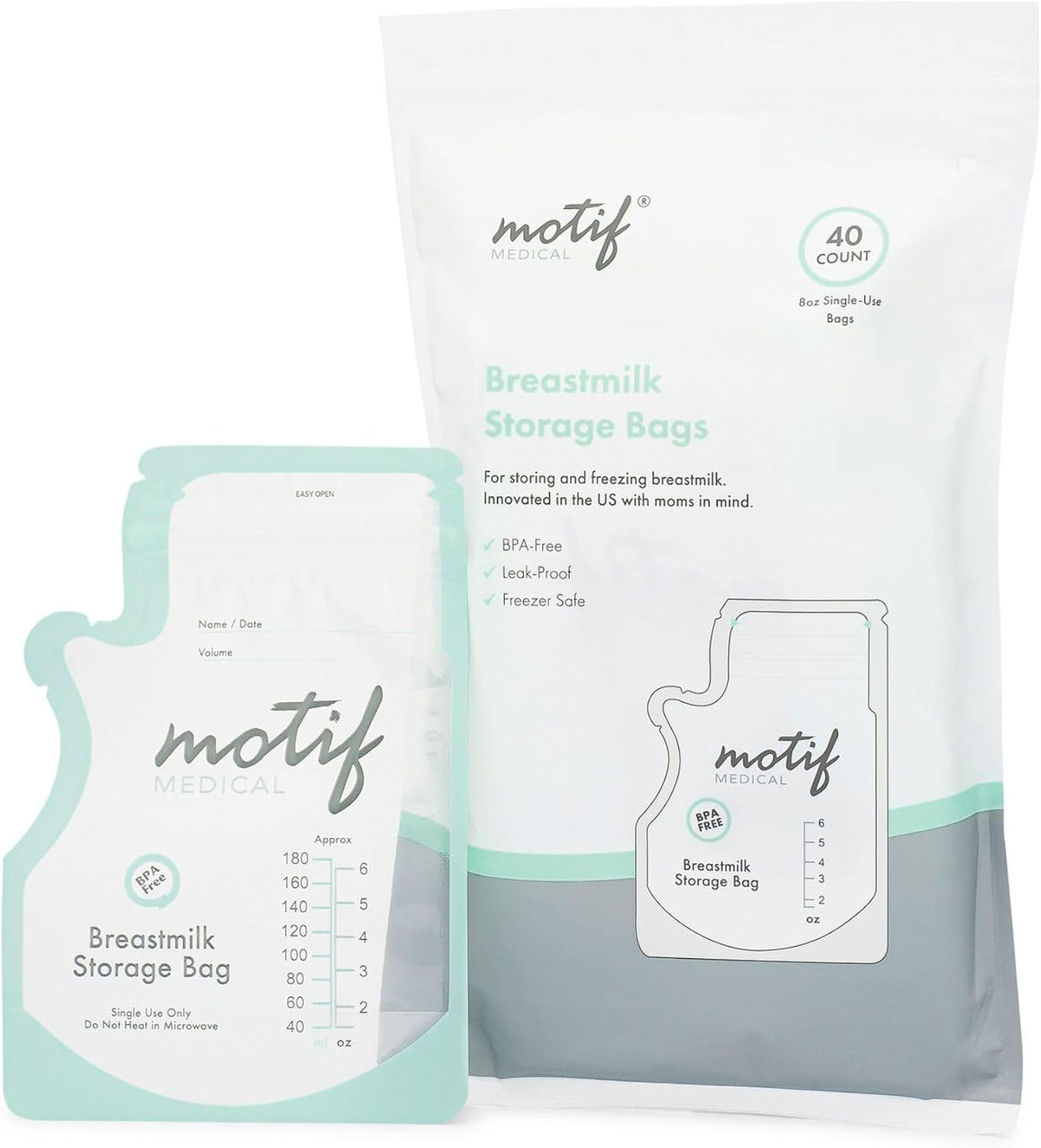 Motif Medical Bolsas de almacenamiento de leche materna, 40 unidade...