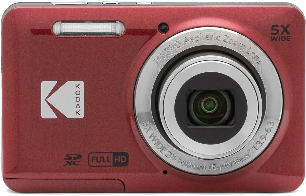 Kodak PIXPRO FZ55 - Cámara digital, color rojo, 16MP Compact Point...