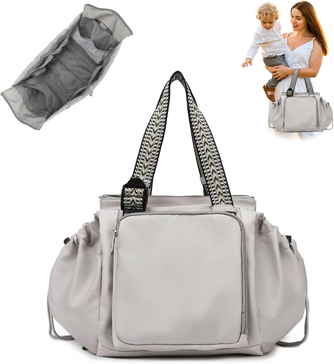 BELLPO Mochila convertible para todos los días, bolsa para pañales,...