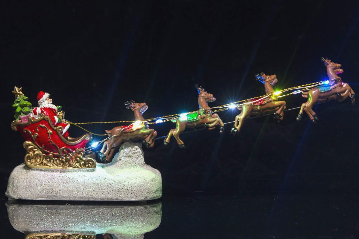 innodept12 Trineo de Papá Noel de Navidad con 8 renos, decoración d...