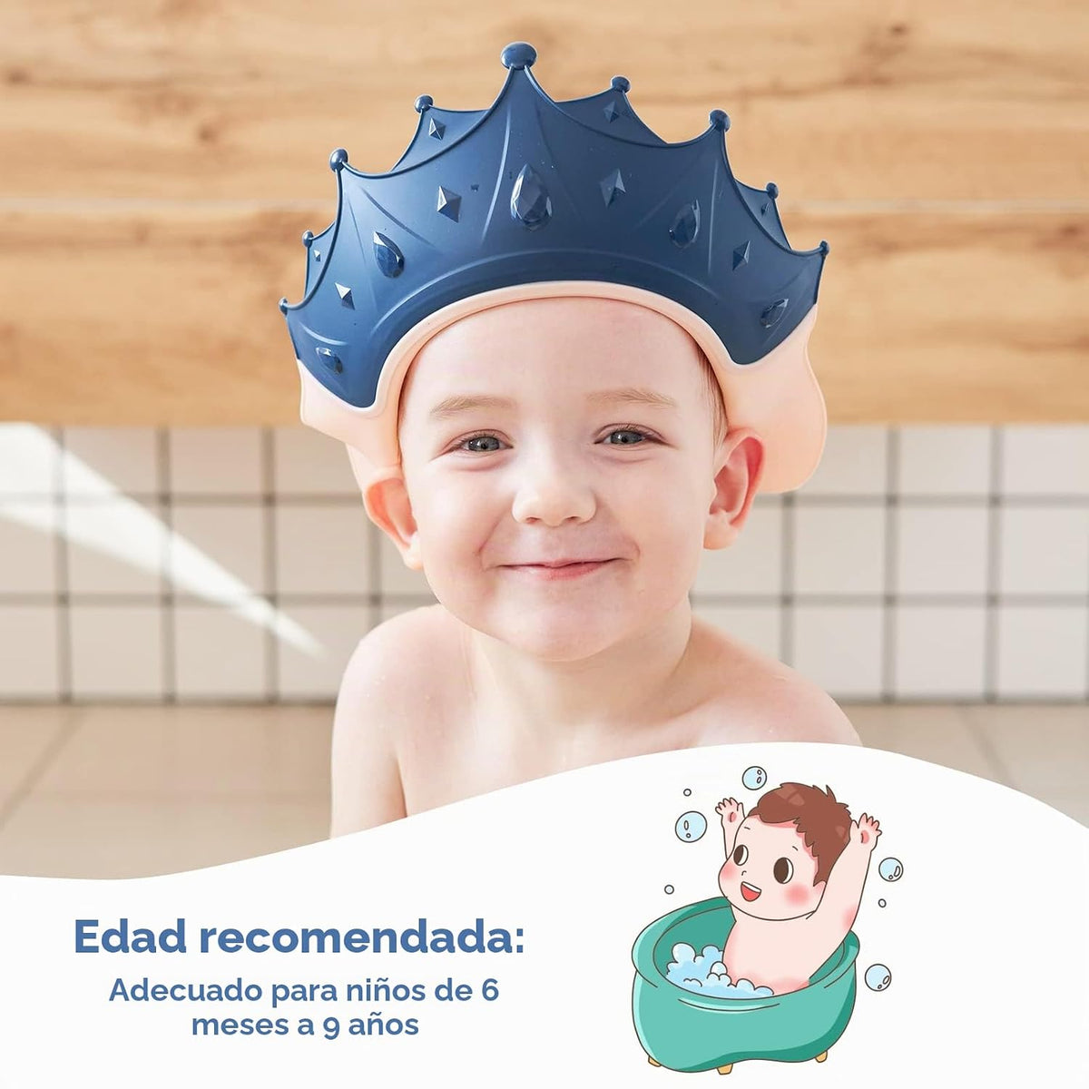 FUSACONY Gorro de ducha para bebé con protector, gorro de ducha par...