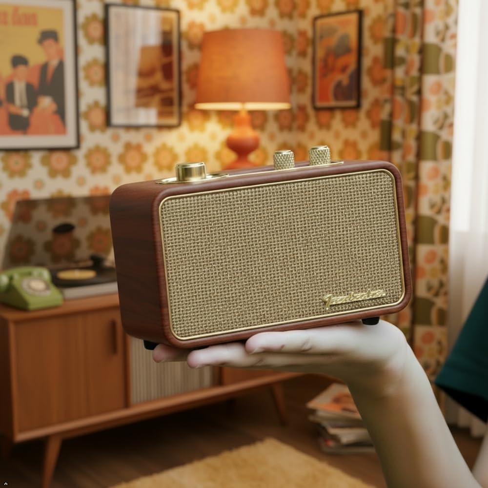 Altavoz Bluetooth retro con radio AM\/FM, portátil, inalámbrico | A...