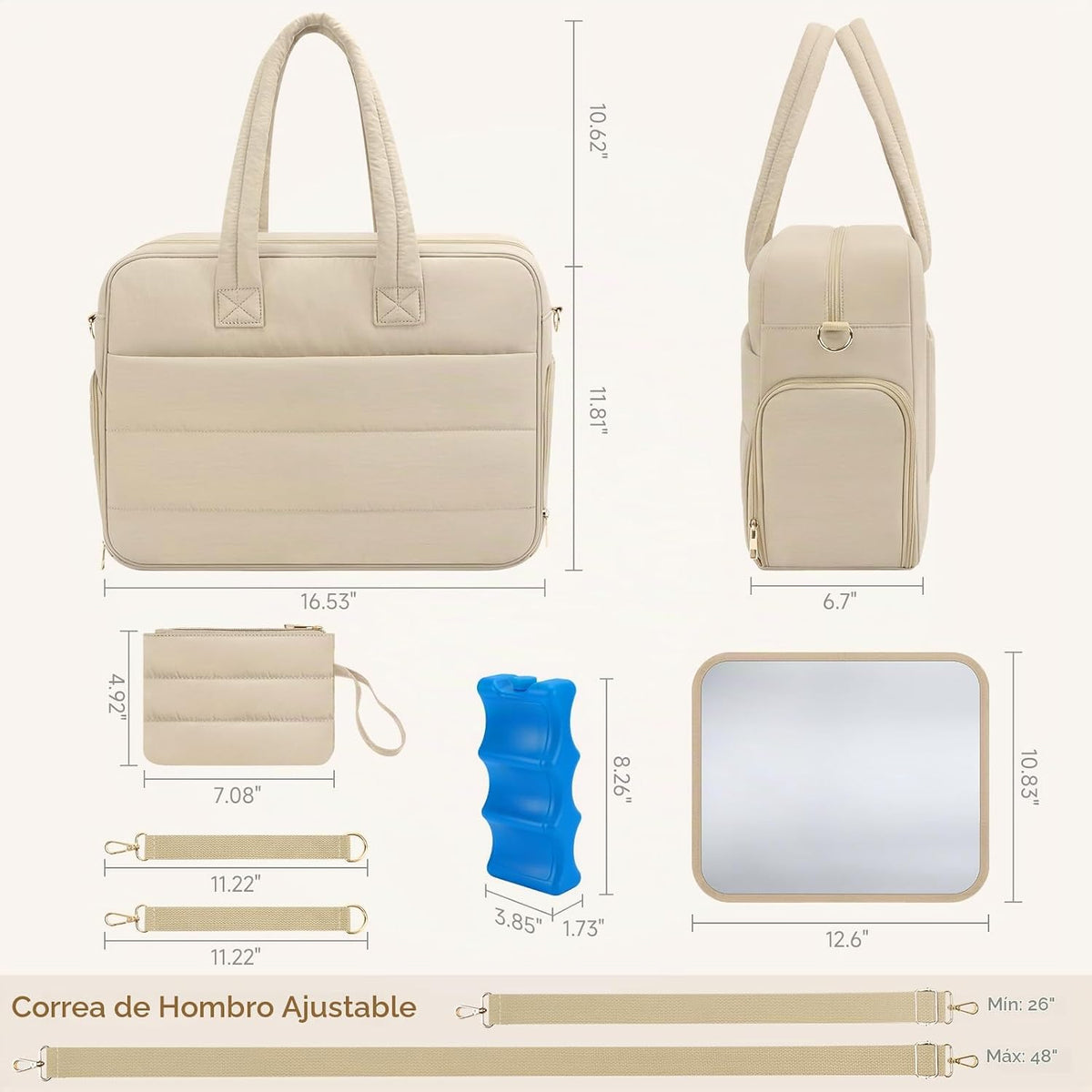 Bolsa para extractor de leche materna con bolsillo aislado para enf...