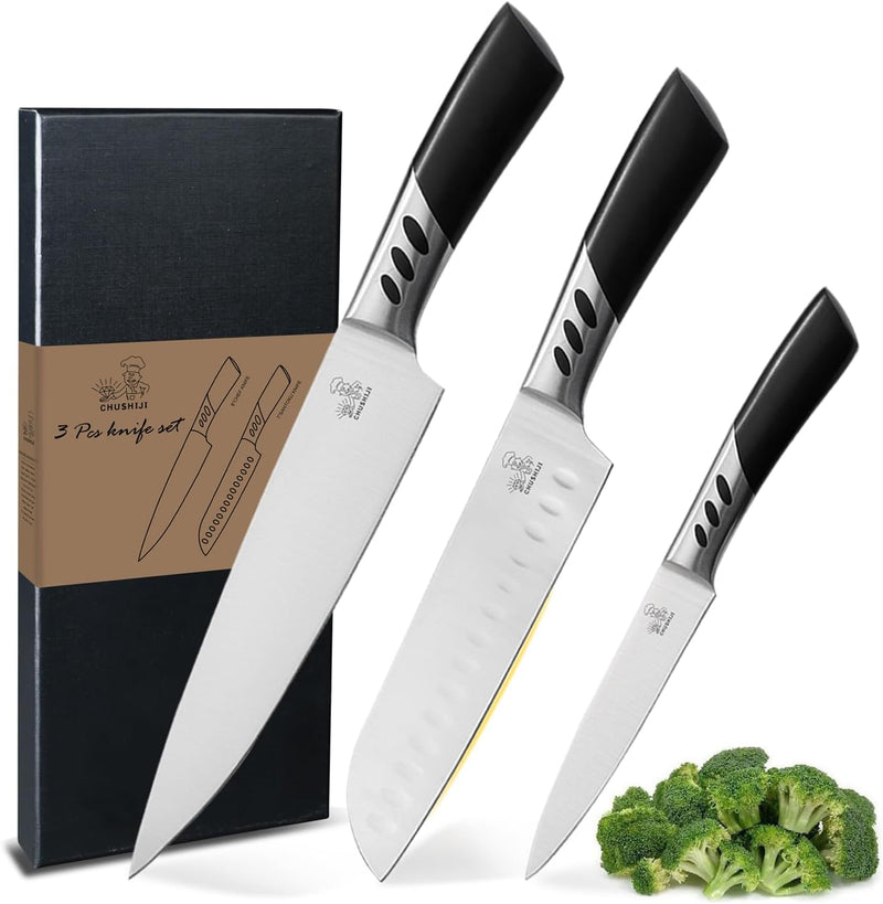 CHUSHIJI - Juego de cuchillos de chef de 3 piezas, cuchillos de che...