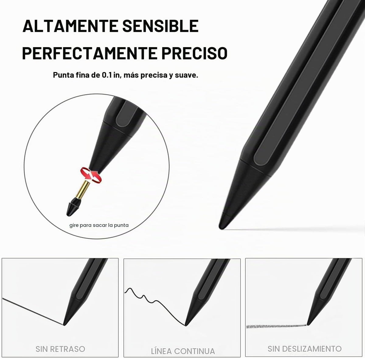 Lápiz capacitivo para iPad 2025-2018 Lápiz activo de 11ª y 10ª gene...