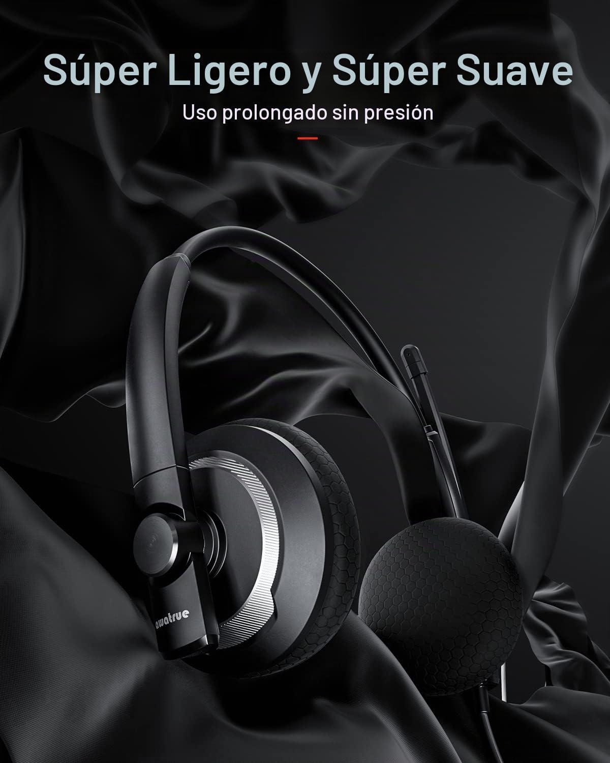 awatrue - Auriculares con cable con micrófono para PC y portátil -...