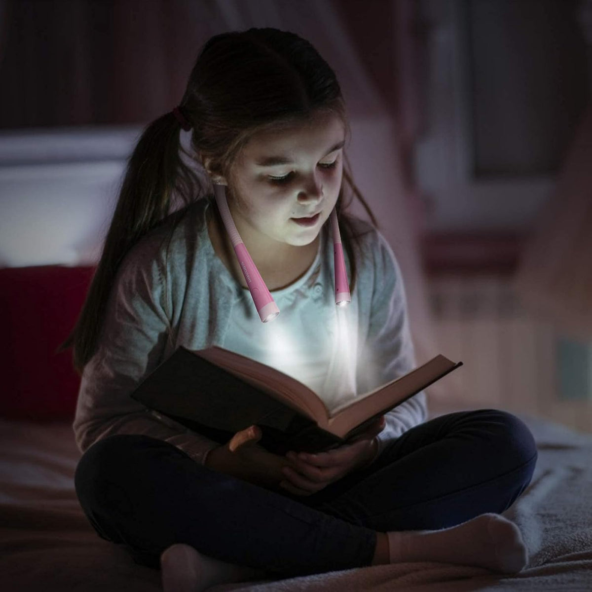 Glocusent Luz LED de lectura para el cuello, luz de libro para leer...