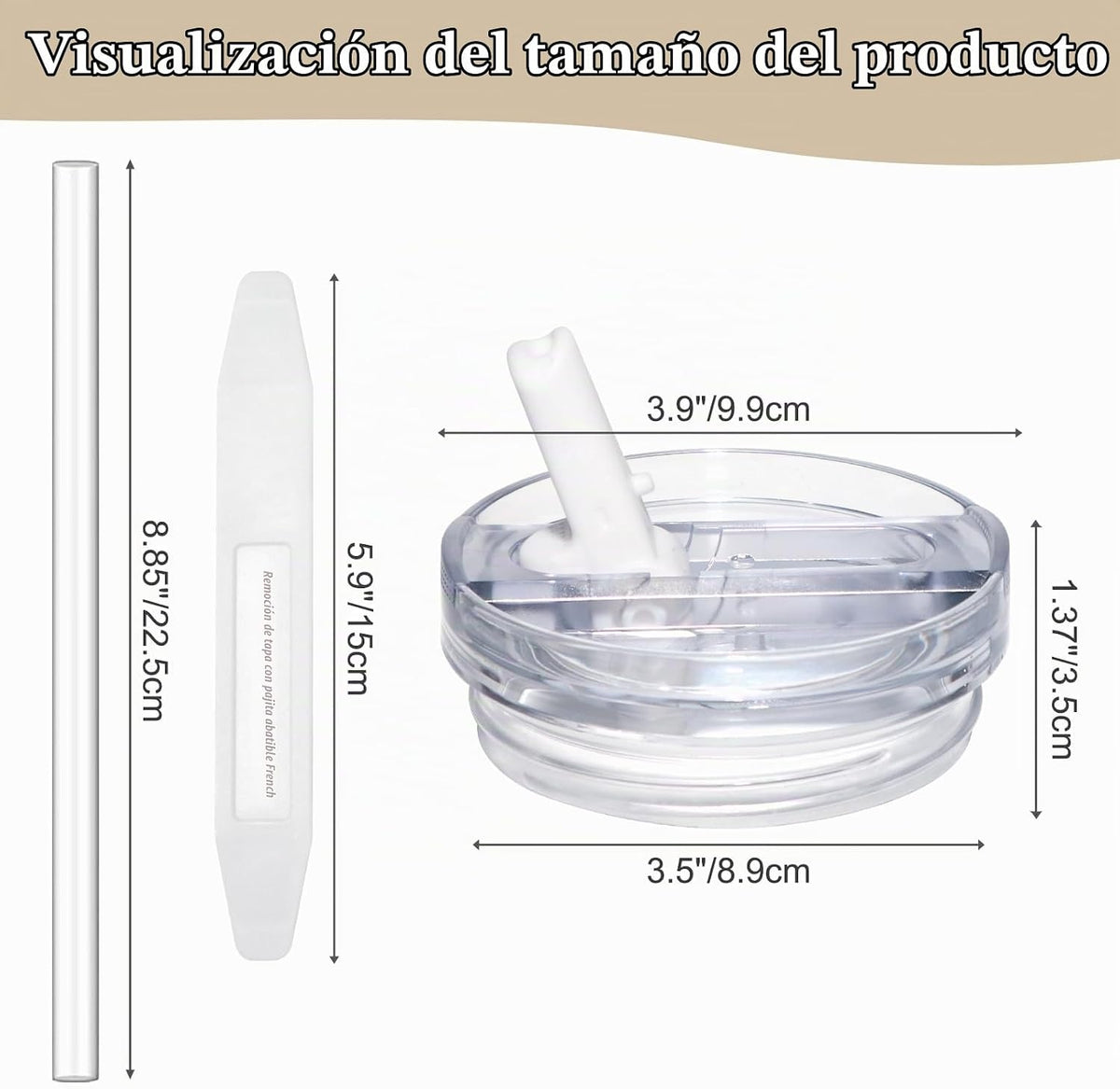 Paquete de 2 tapas con pajita plegable de 1183 ml mejoradas para St...