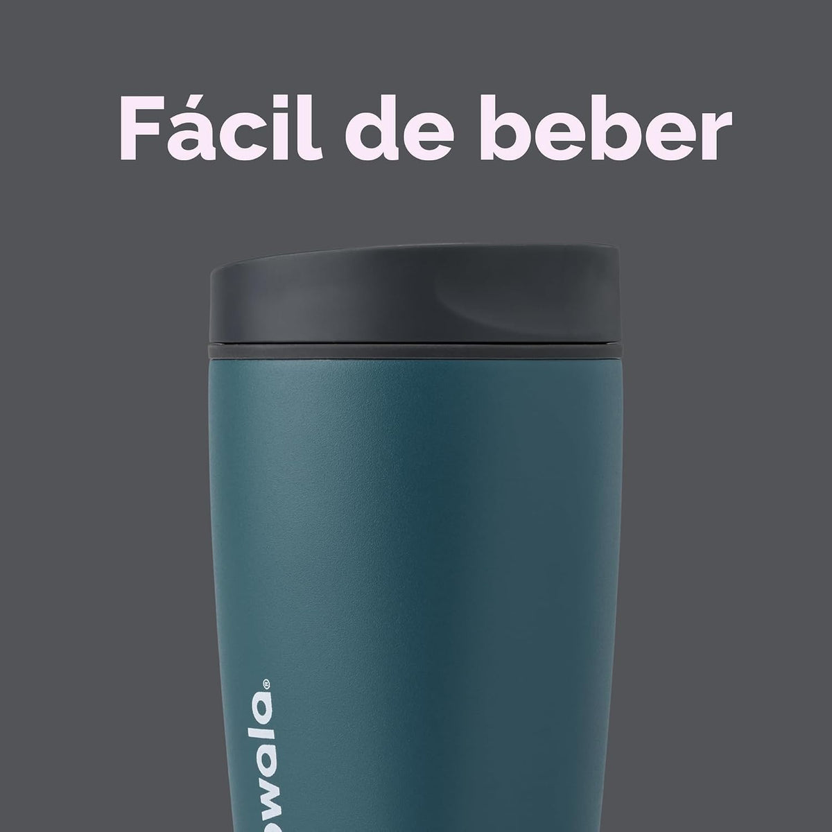 Owala SmoothSip Slider - Vaso de café aislado de acero inoxidable,...