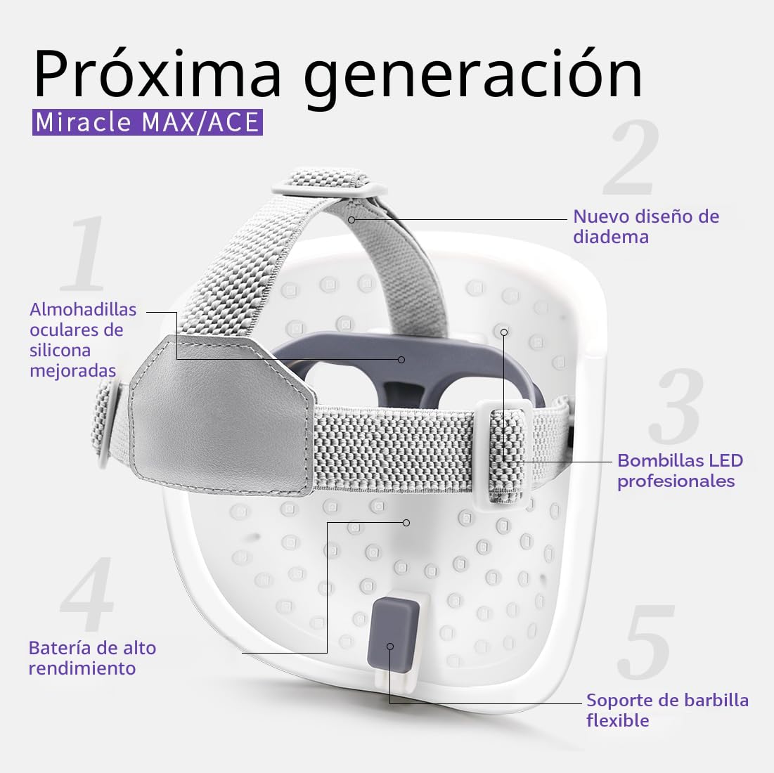 Mascarilla LED HIME SAMA, elegible para FSA, HSA, máscara LED de 8...