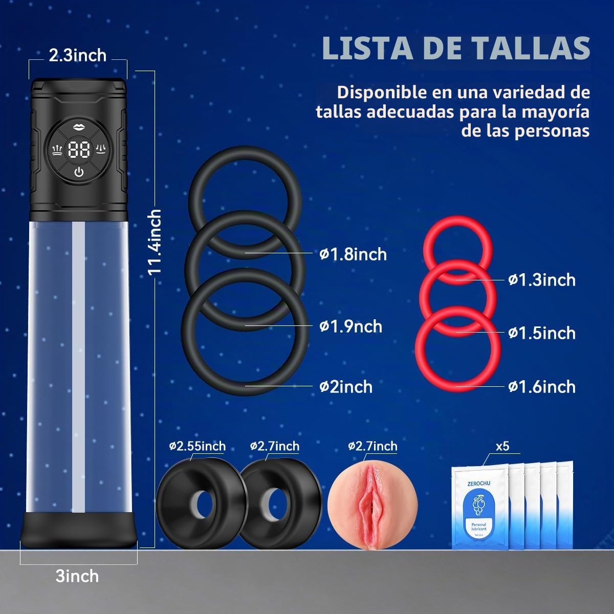 Bomba de pene eléctrica automática para hombres, control de vacío d...