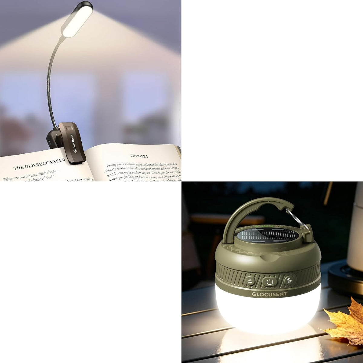 Glocusent Luz de bolsillo con clip para libro