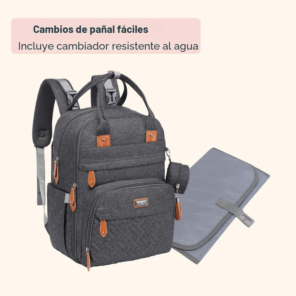 BabbleRoo - Mochila para pañales - Bolso de viaje con artículos ese...